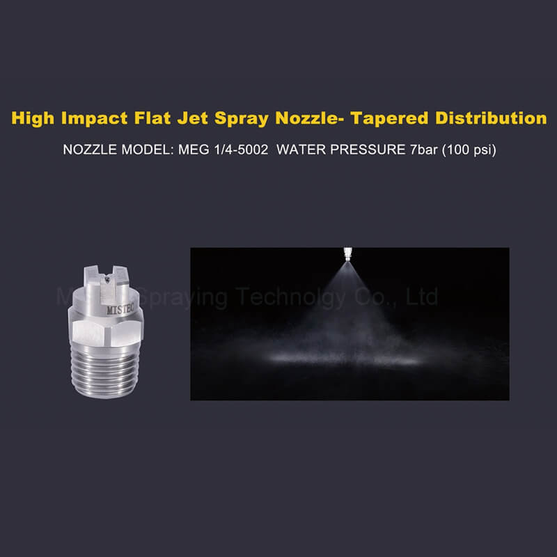 High impact flat fan spray nozzles--mistec