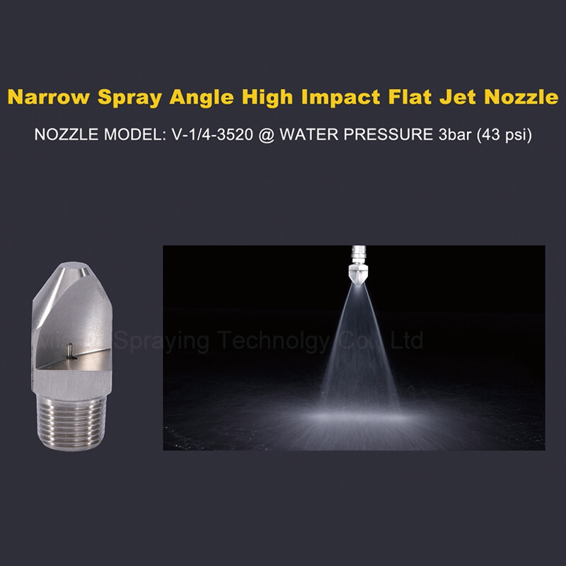 narrow angle deflected flat spray nozzles