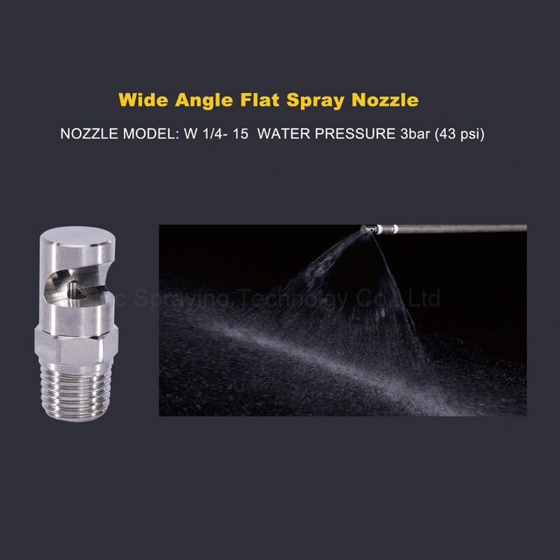 Wide angle flat fan spray nozzles
