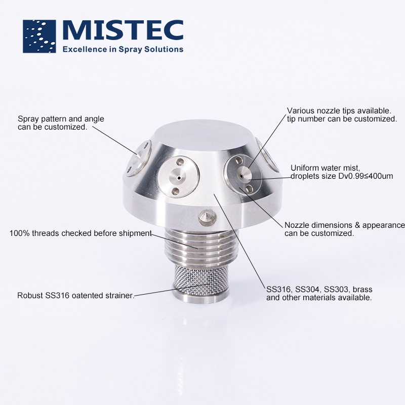 high pressure water mist nozzle features